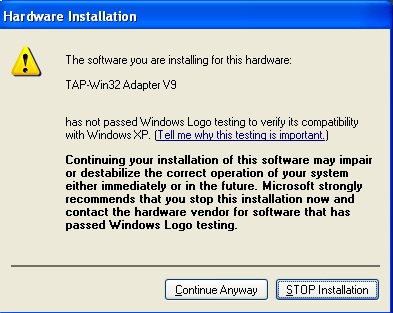 Error screen on the certificate