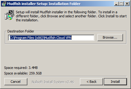 Select installation folder